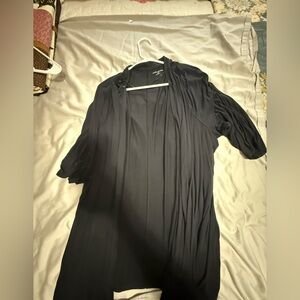 Elegant Black Draped Cardigan